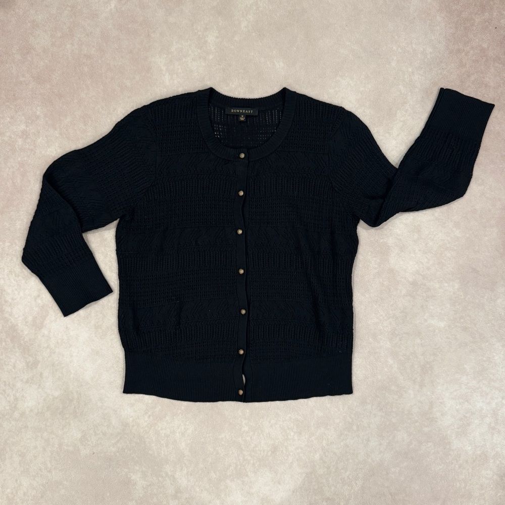 Downeast Black 3/4 sleeve Cardigan • size medium